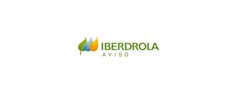 Aviso de Iberdrola con su logotipo