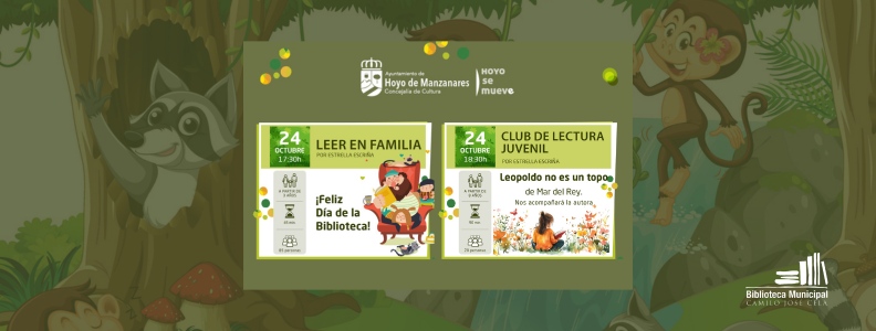 ‘Leer en familia’ y ‘Club de lectura juvenil’ en el Día de la Biblioteca