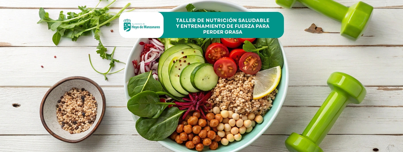 Taller de nutrición saludable y entrenamiento de fuerza para perder grasa