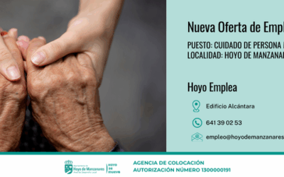 Oferta de empleo en Hoyo Emplea_Cuidado de persona mayor